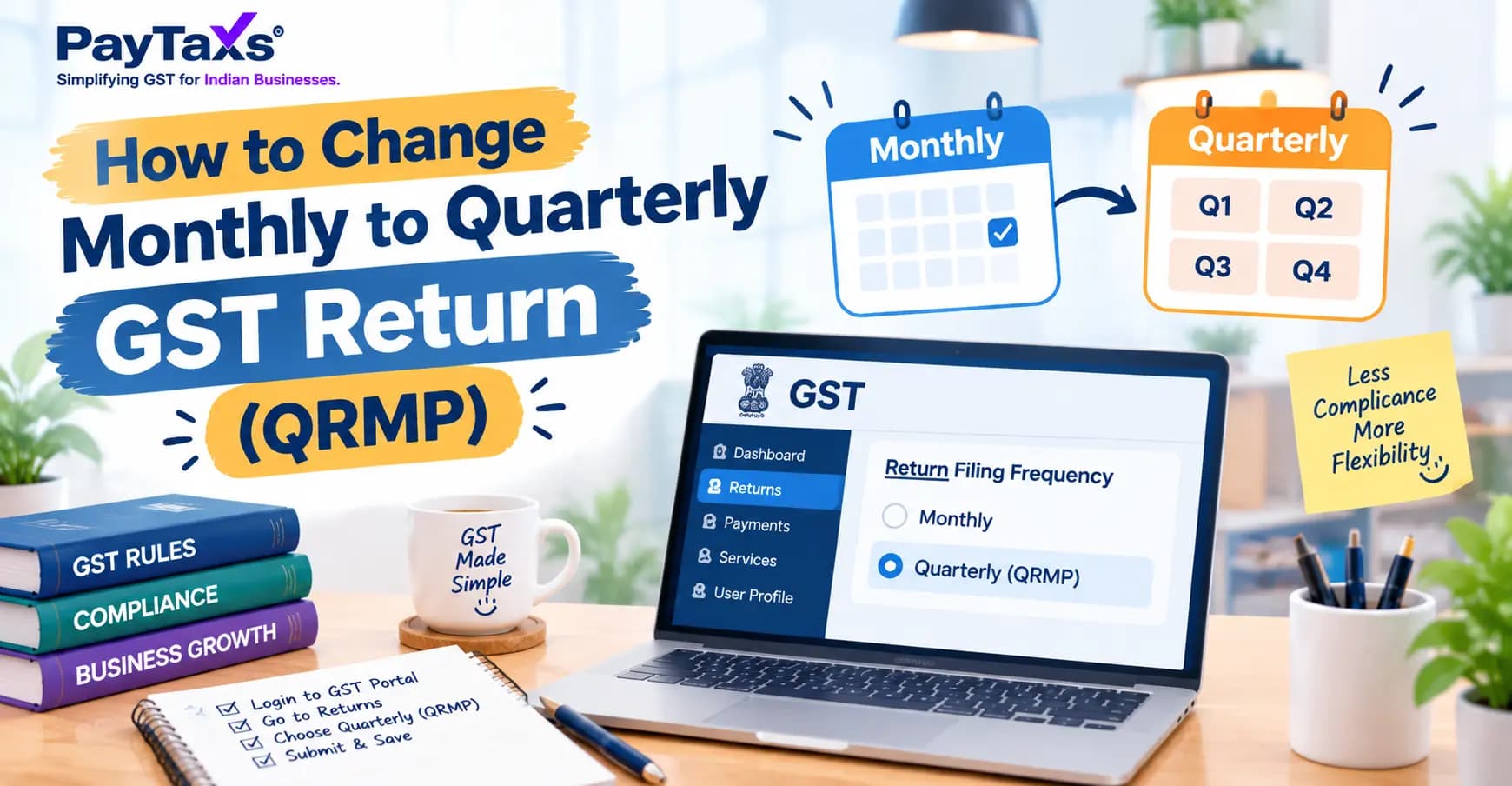 Who can opt in, the opt-in window, portal steps, due dates and PMT-06 payment under QRMP